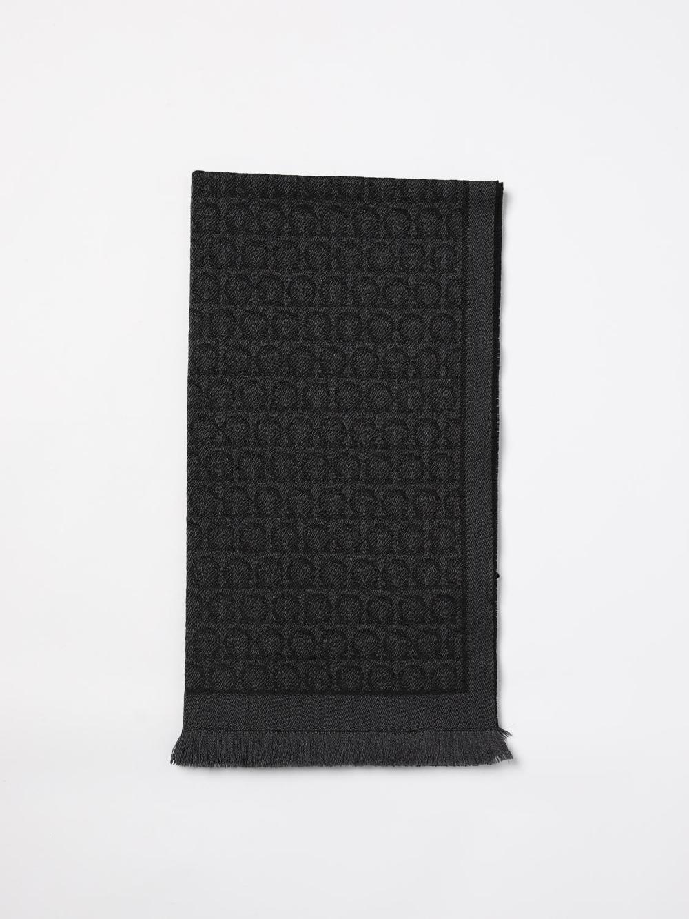 Giglio Sciarpa Gancini Ferragamo in lana con logo jacquard