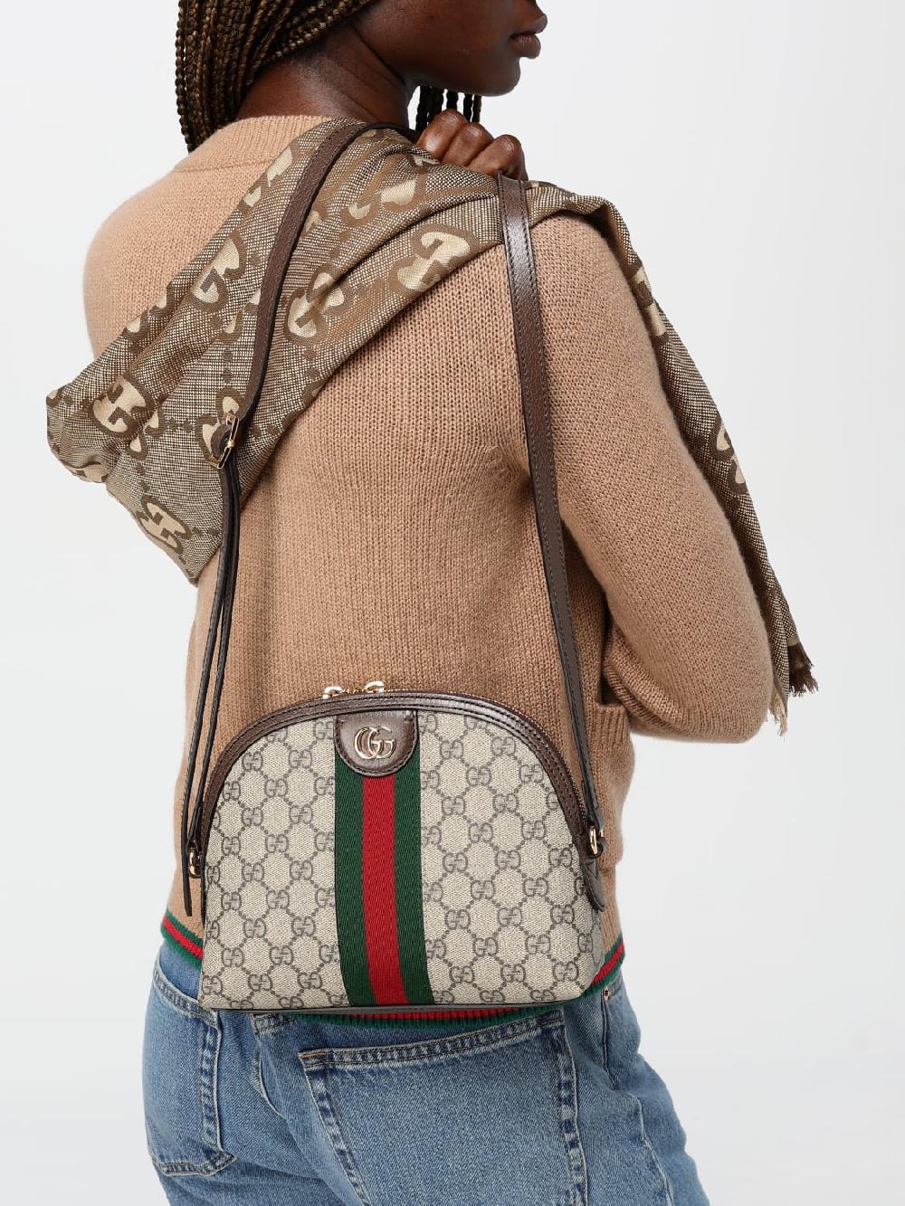 Giglio Sciarpa Gucci In Seta E Cotone Con Monogram GG Jacquard
