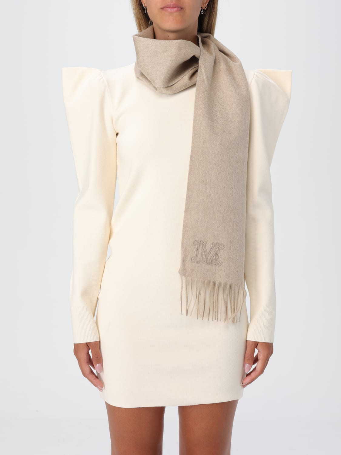 Giglio Sciarpa Max Mara In Cashmere Con Logo Ricamato