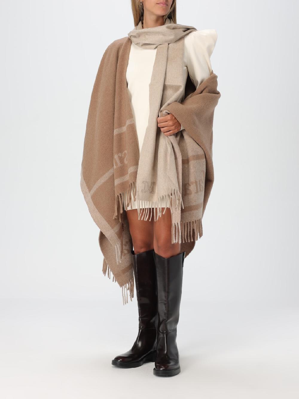 Giglio Sciarpa Max Mara In Cashmere Con Logo Ricamato