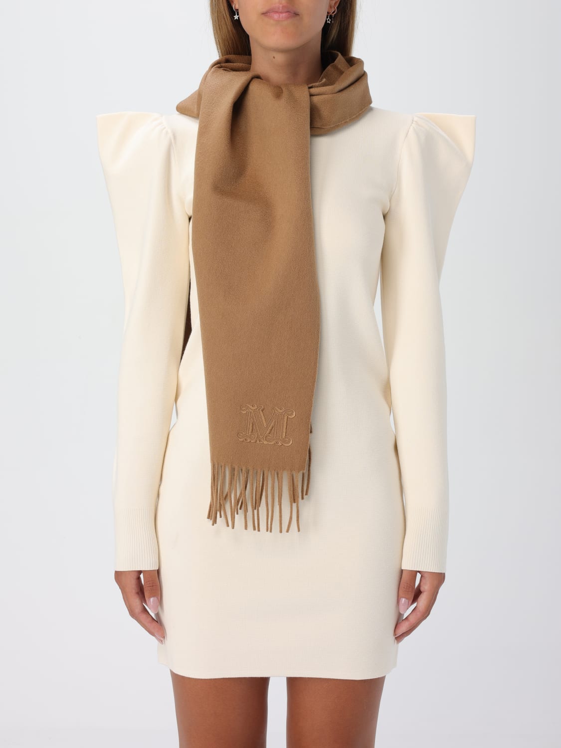 Giglio Sciarpa Max Mara In Cashmere Con Logo Ricamato