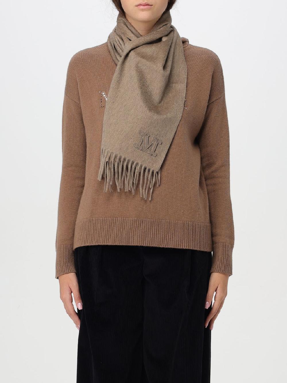 Giglio Sciarpa Max Mara In Cashmere Con Logo Ricamato