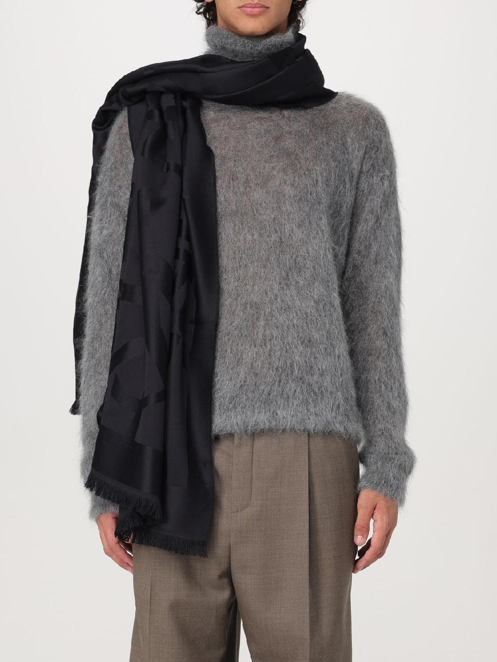 Giglio Sciarpa Saint Laurent In Lana Con Logo Jacquard