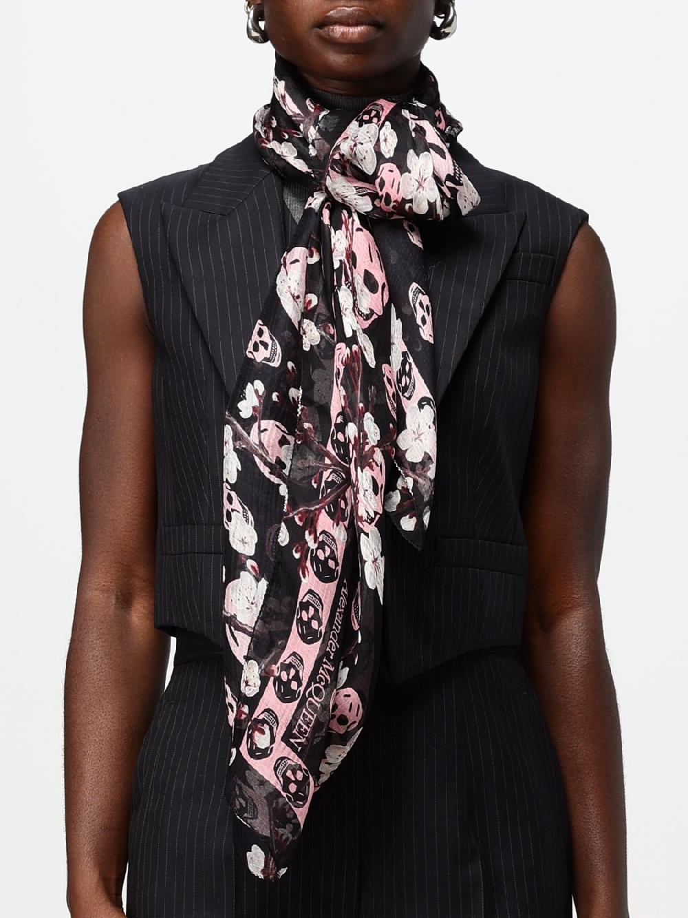Giglio Sciarpa Skull Alexander McQueen In Seta Jacquard