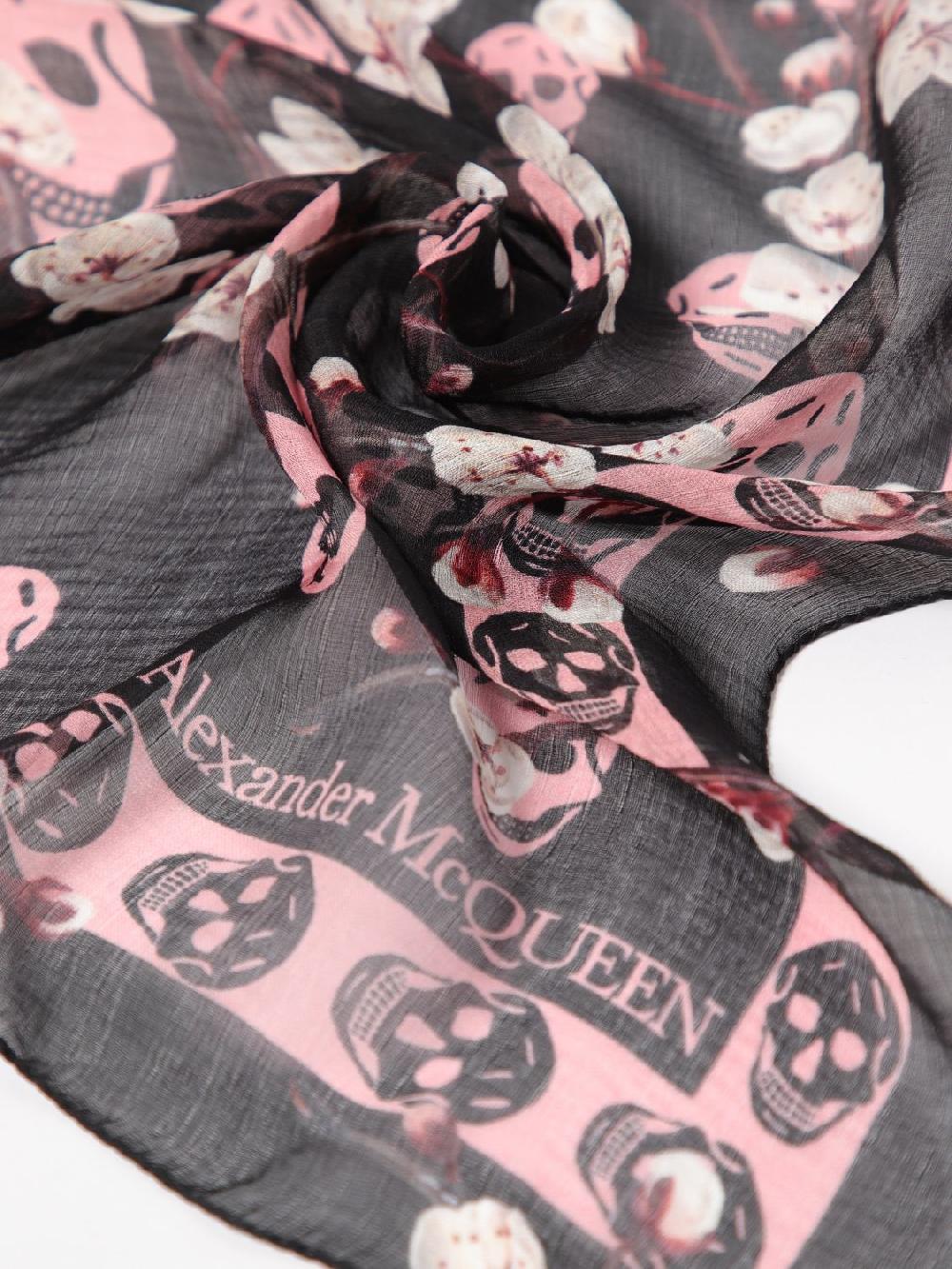 Giglio Sciarpa Skull Alexander McQueen In Seta Jacquard