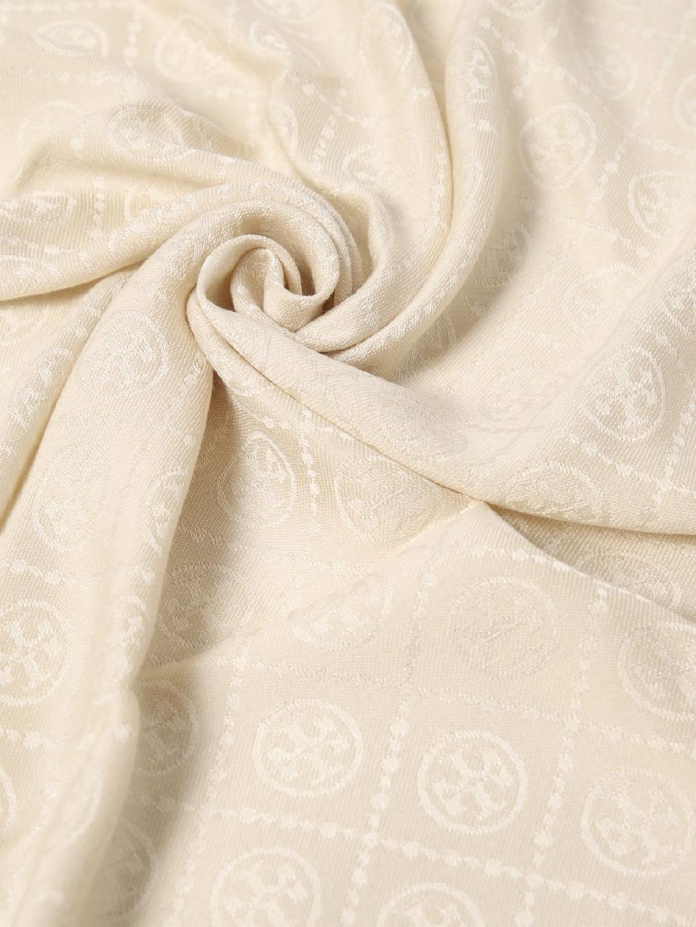Giglio Sciarpa Tory Burch In Seta E Lana Con Logo Jacquard