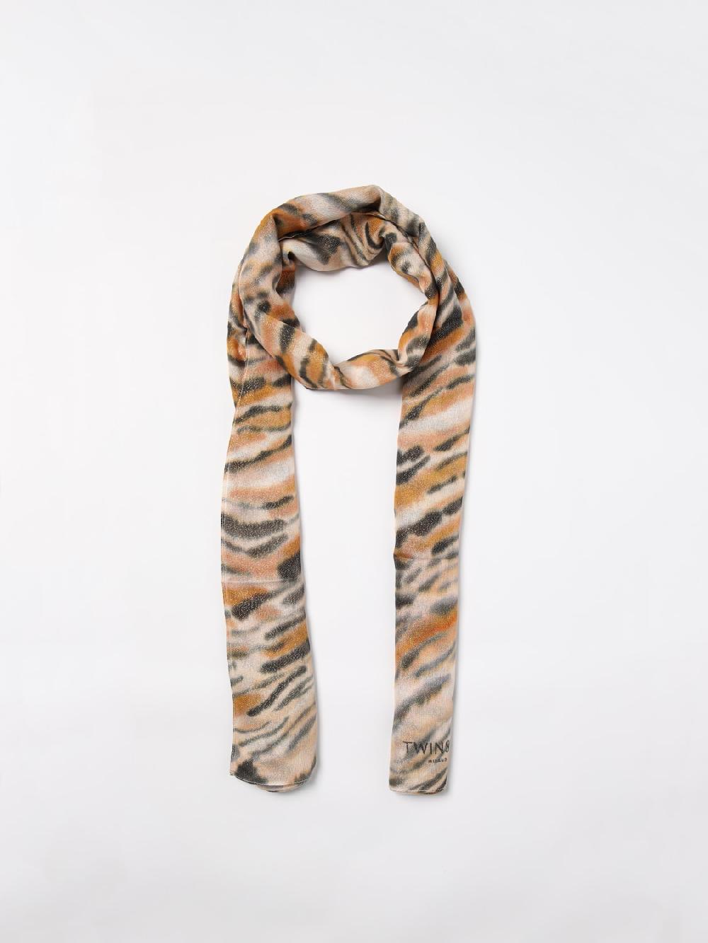 Giglio Sciarpa Twinset In Modal Con Stampa Animalier