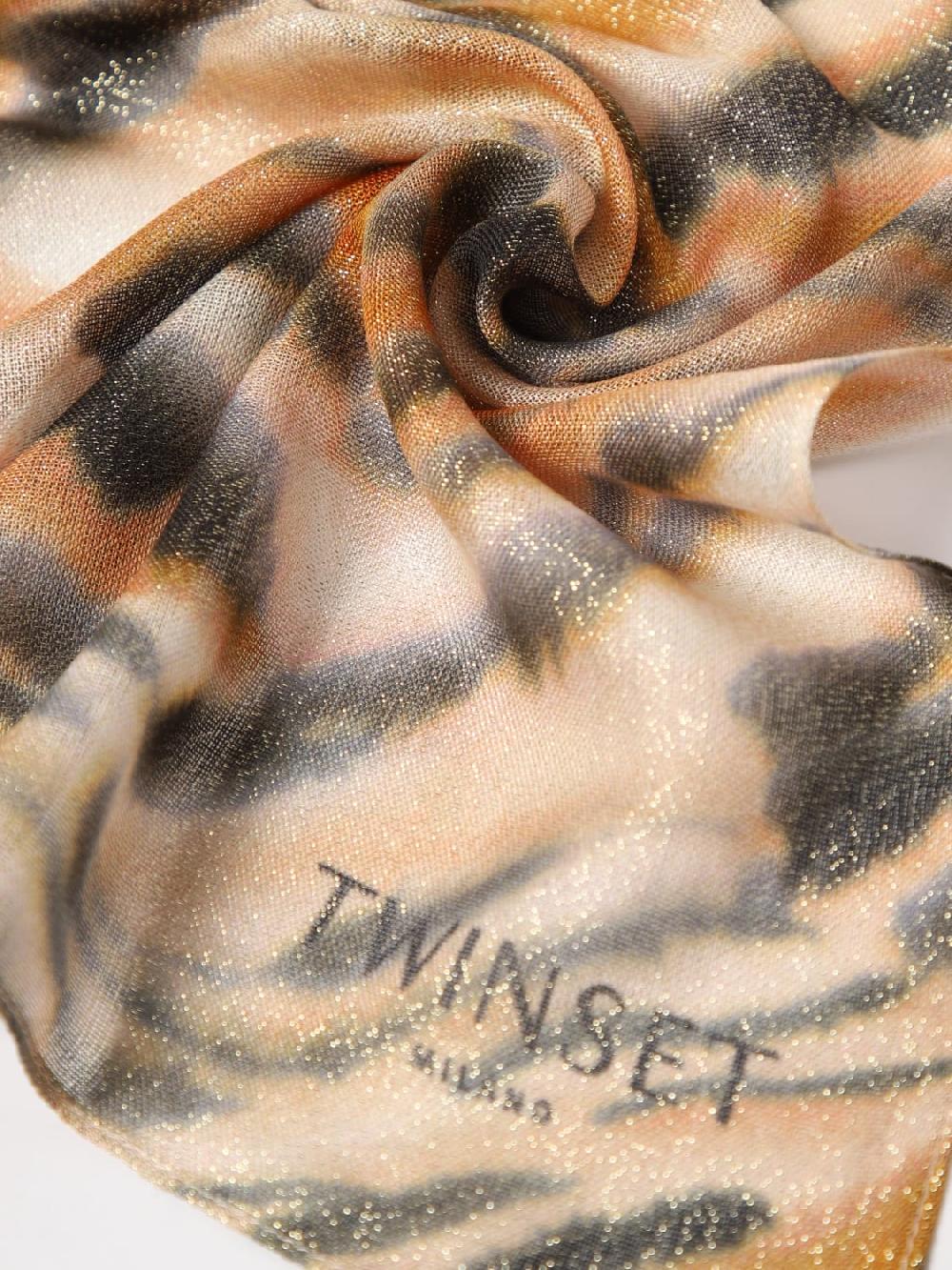 Giglio Sciarpa Twinset In Modal Con Stampa Animalier