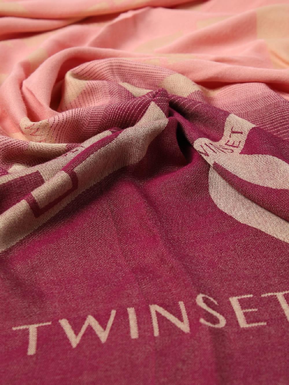 Giglio Sciarpa Twinset In Viscosa Con Oval T Jacquard
