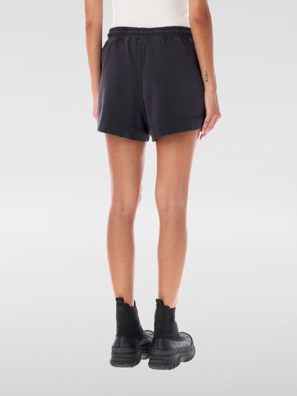 Giglio Shorts Ganni In Cotone Organico Con Logo Ricamato