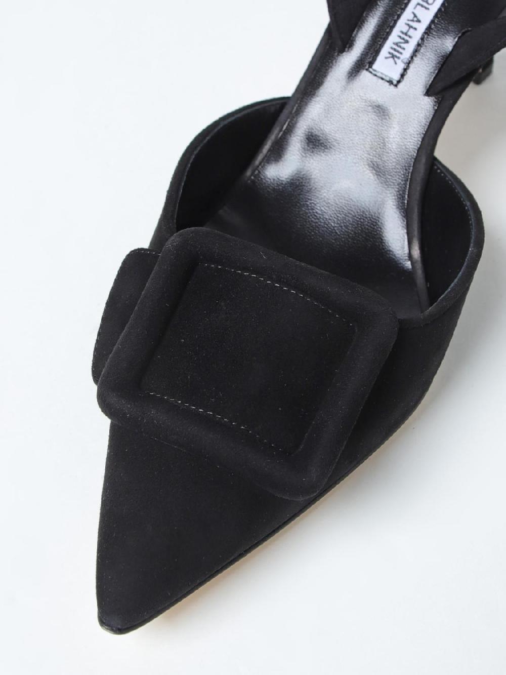 Giglio Slingback Maysli Manolo Blahnik In Camoscio Con Fibbia Decorativa