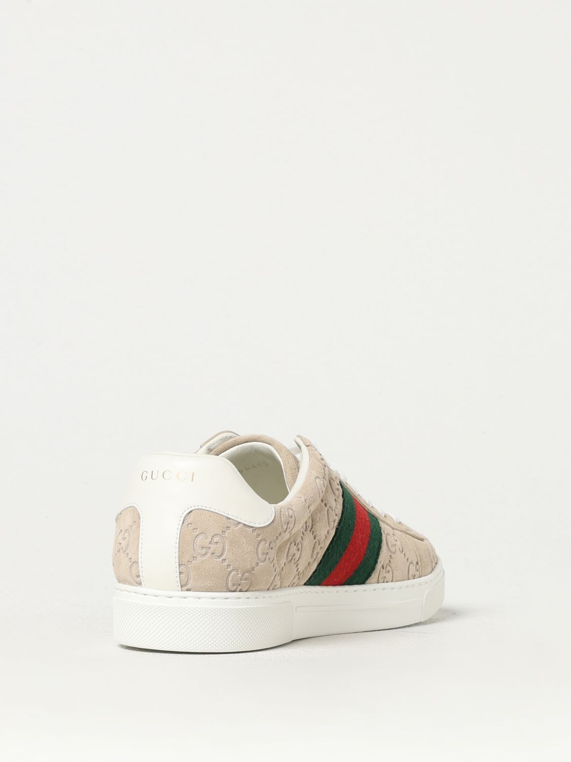 Giglio Sneakers Ace Gucci In Camoscio Con Monogram GG