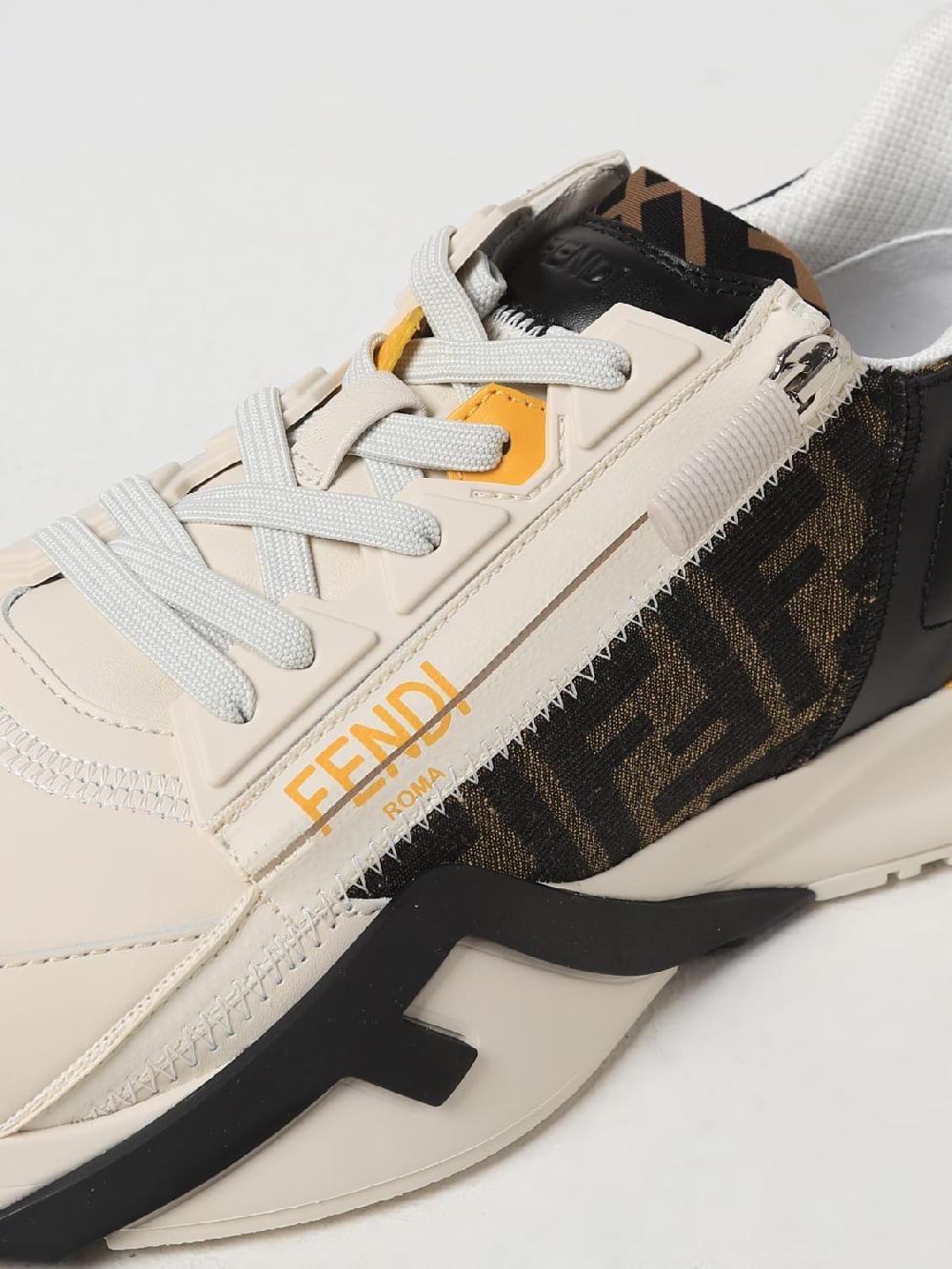 Giglio Sneakers Flow Fendi In Pelle E Tessuto Con FF Jacquard