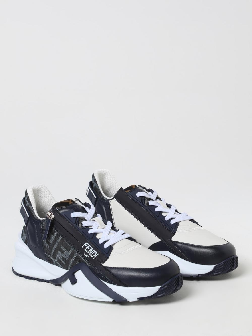 Giglio Sneakers Flow Fendi In Pelle E Tessuto Con FF Jacquard