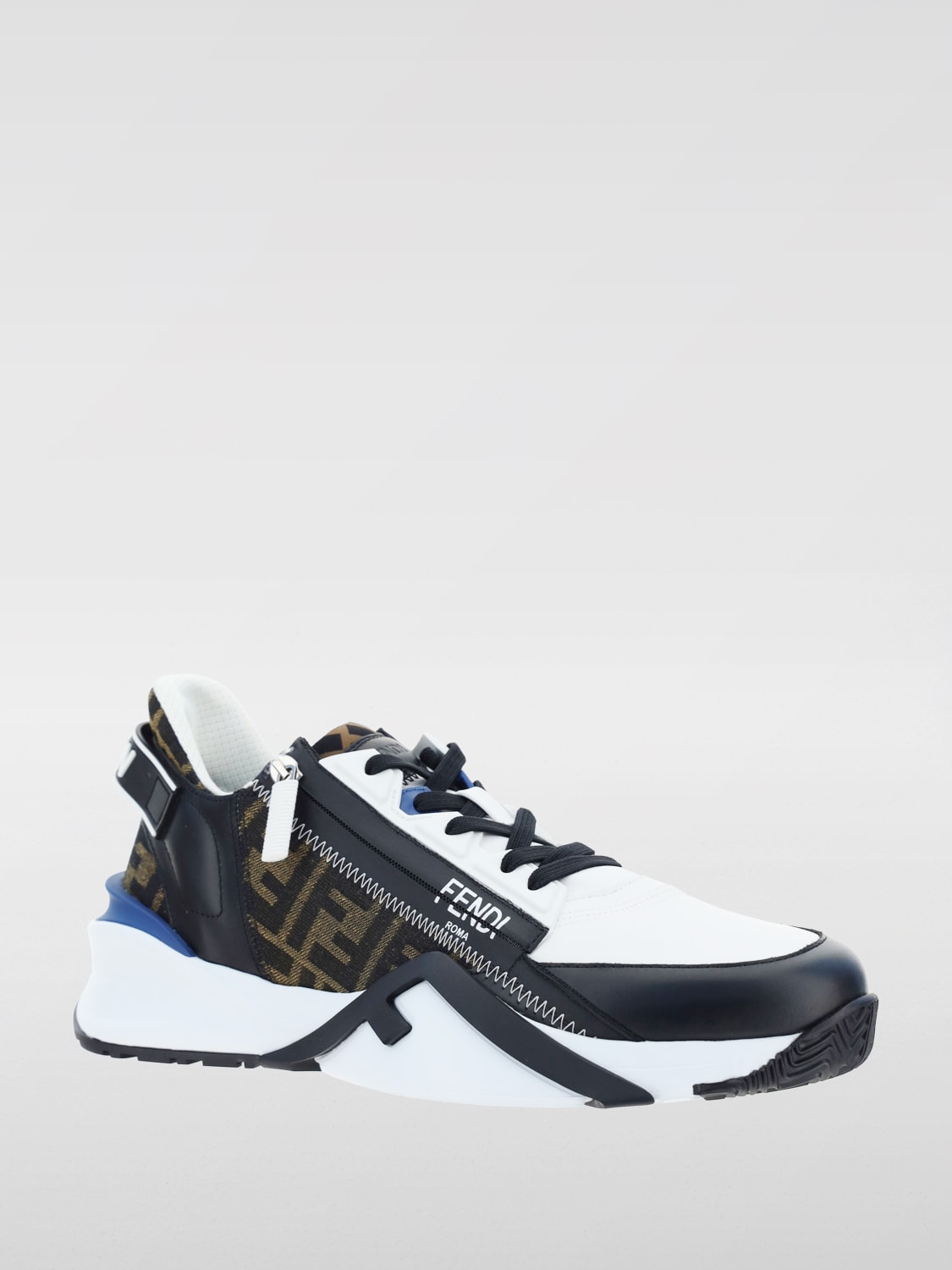 Giglio Sneakers Flow Fendi In Pelle E Tessuto Jacquard