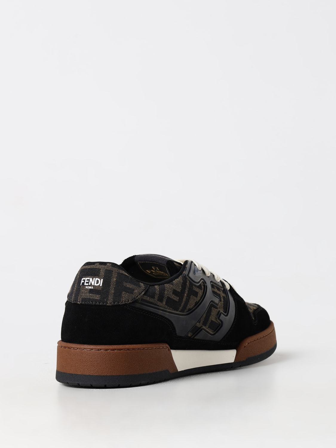 Giglio Sneakers Match Fendi In Pelle E Mesh Con Monogram FF Jacquard