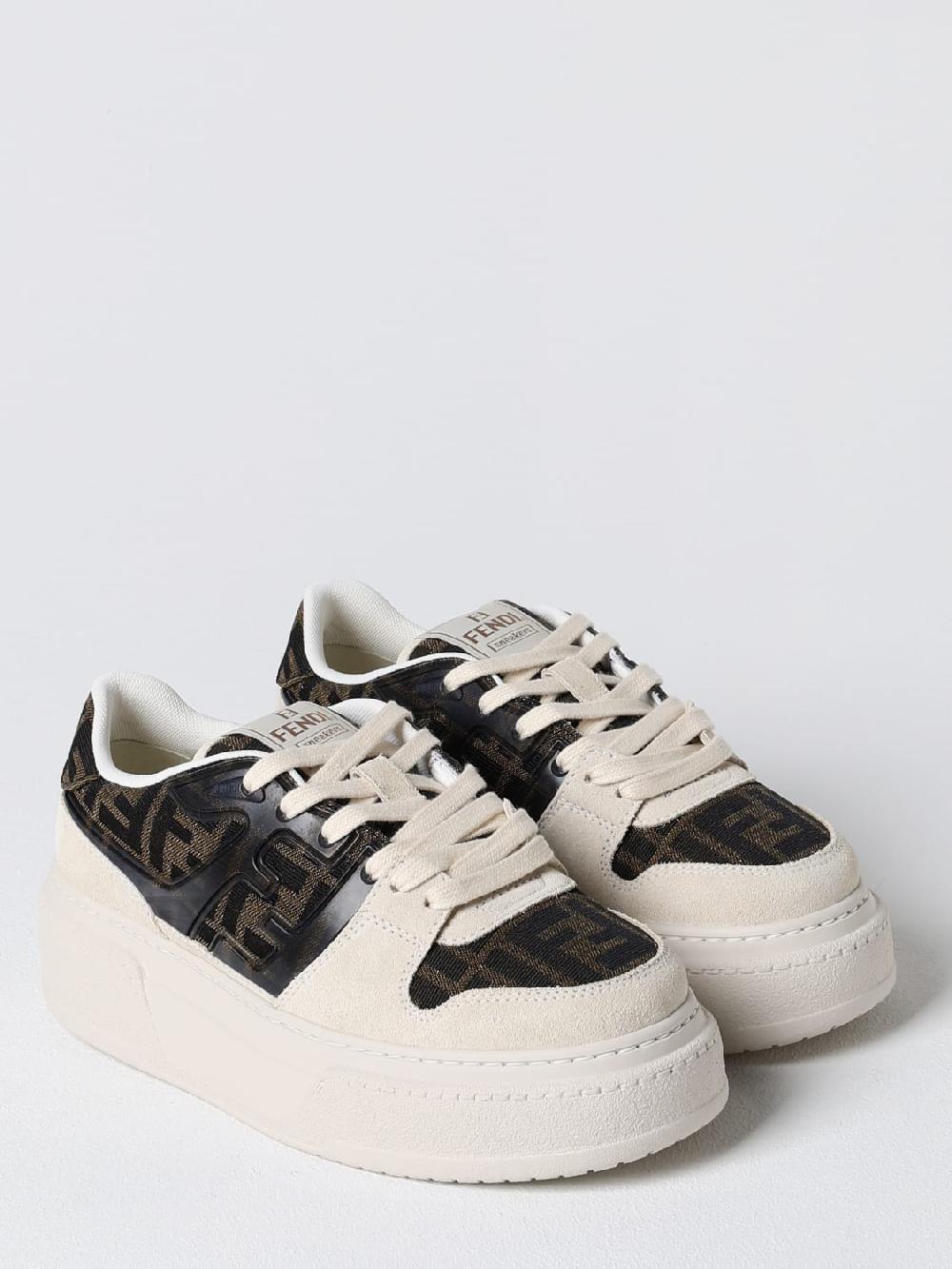 Giglio Sneakers Match Fendi In Pelle E Tessuto Monogram FF