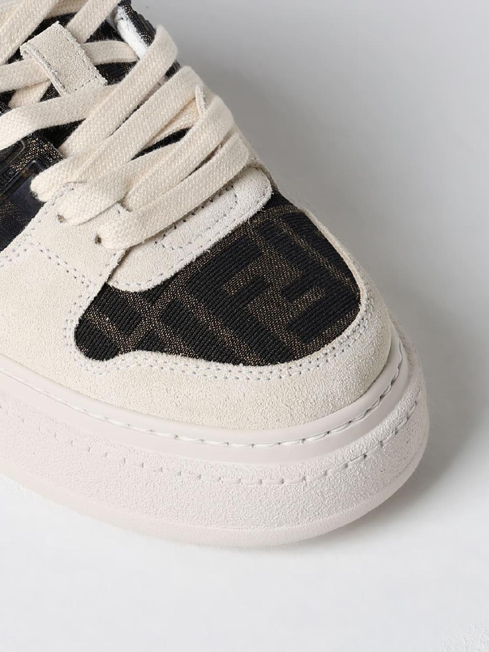 Giglio Sneakers Match Fendi In Pelle E Tessuto Monogram FF