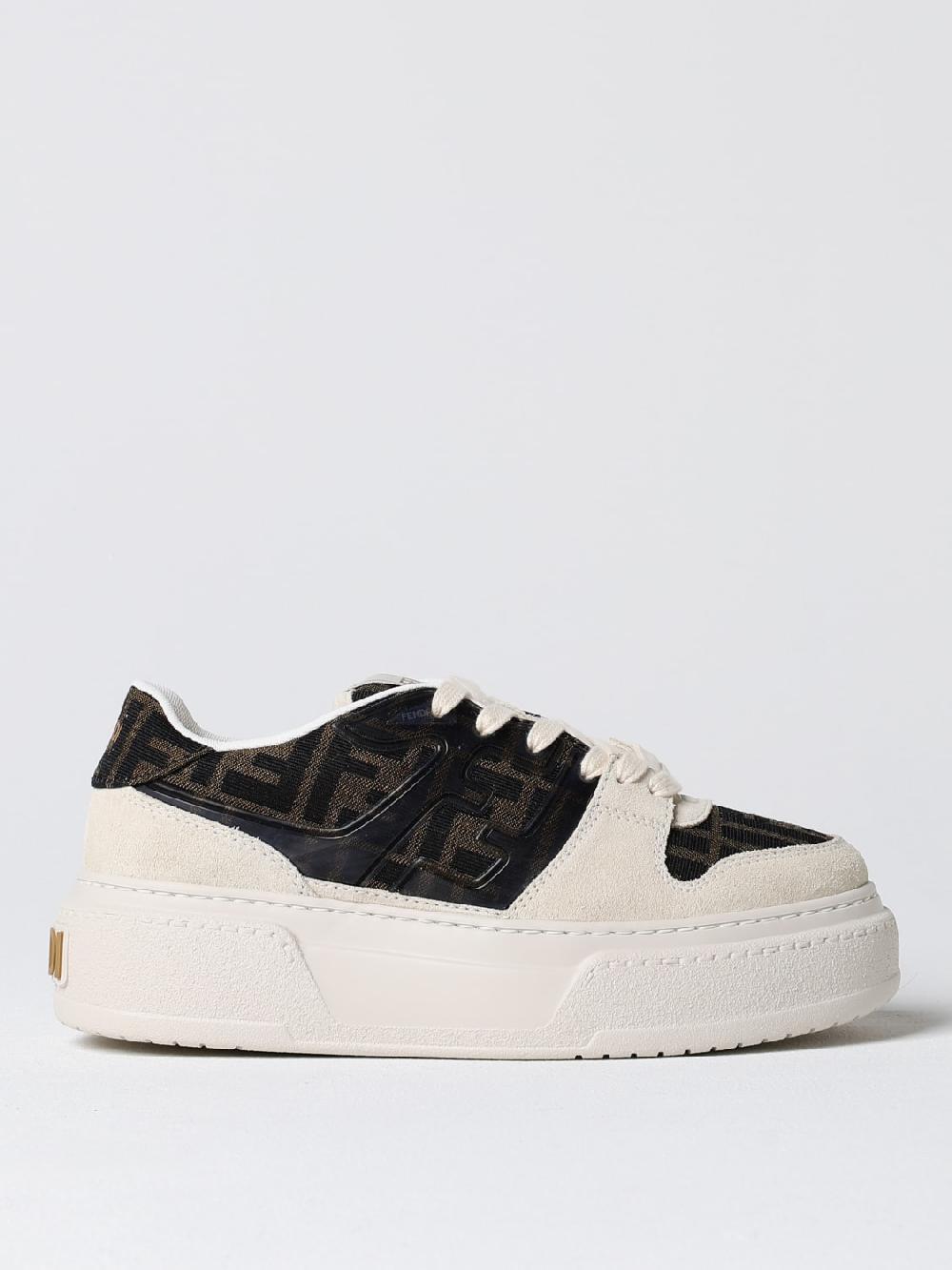Giglio Sneakers Match Fendi in pelle e tessuto monogram FF