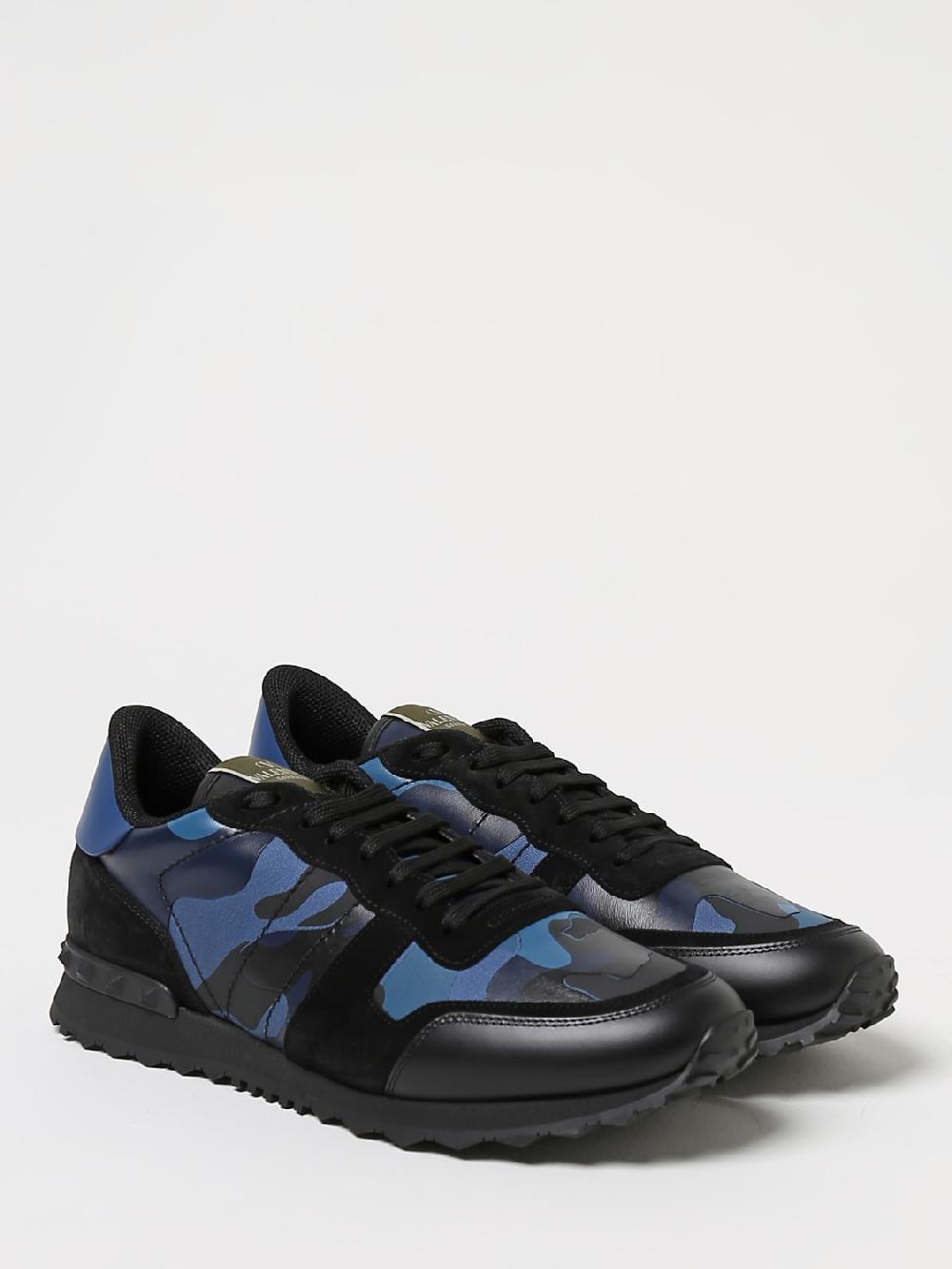 Giglio Sneakers Rockrunner Valentino Garavani In Nappa E Tessuto Camouflage