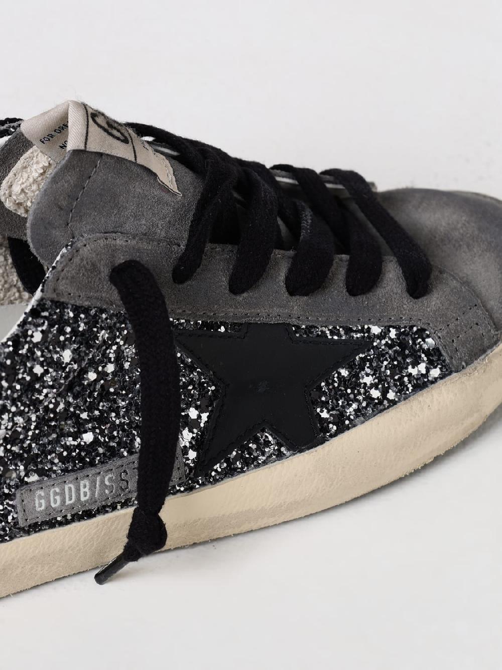 Giglio Sneakers Super Star Golden Goose In Camoscio E Glitter