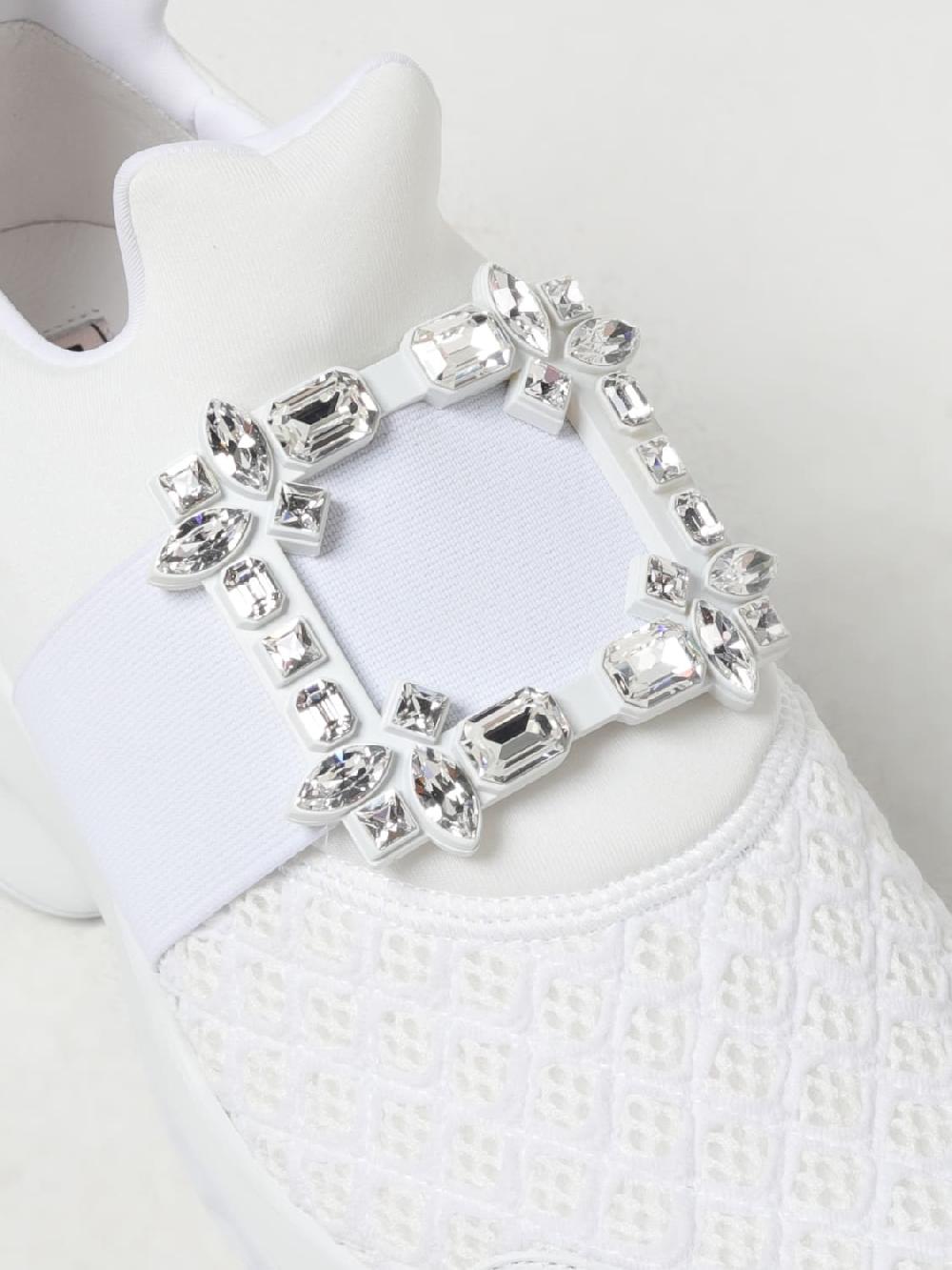 Giglio Sneakers Viv Run Roger Vivier In Mesh Traforato E Neoprene Con Fibbia Gioiello
