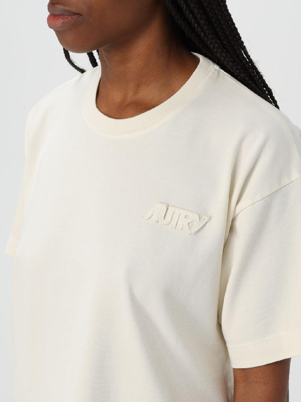 Giglio T-shirt Autry Cropped In Cotone Con Logo Ricamato