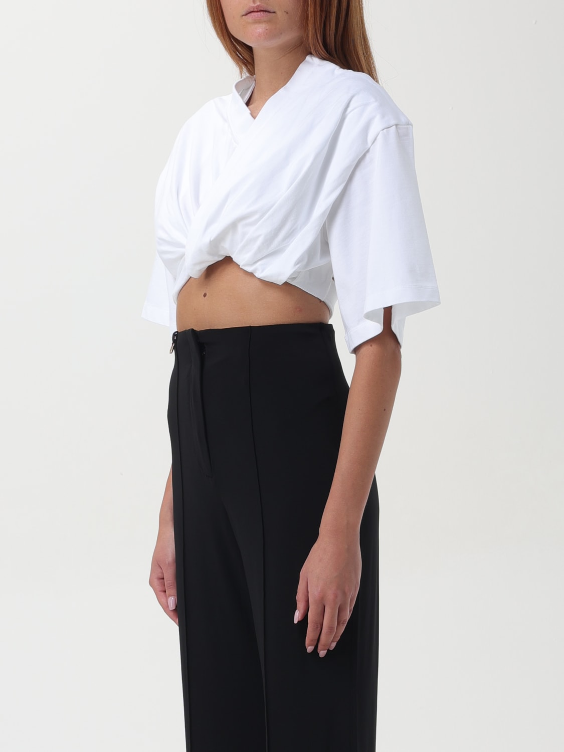 Giglio T-shirt Bahia Jacquemus In Cotone Con Dettaglio Torchon