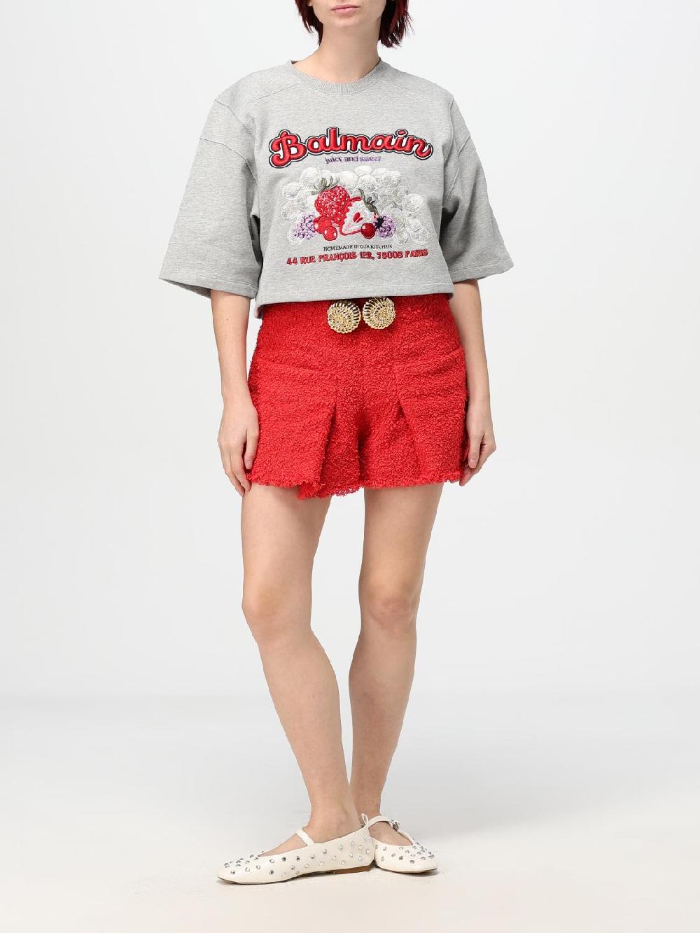 Giglio T-shirt Balmain In Cotone Con Stampa Grafica