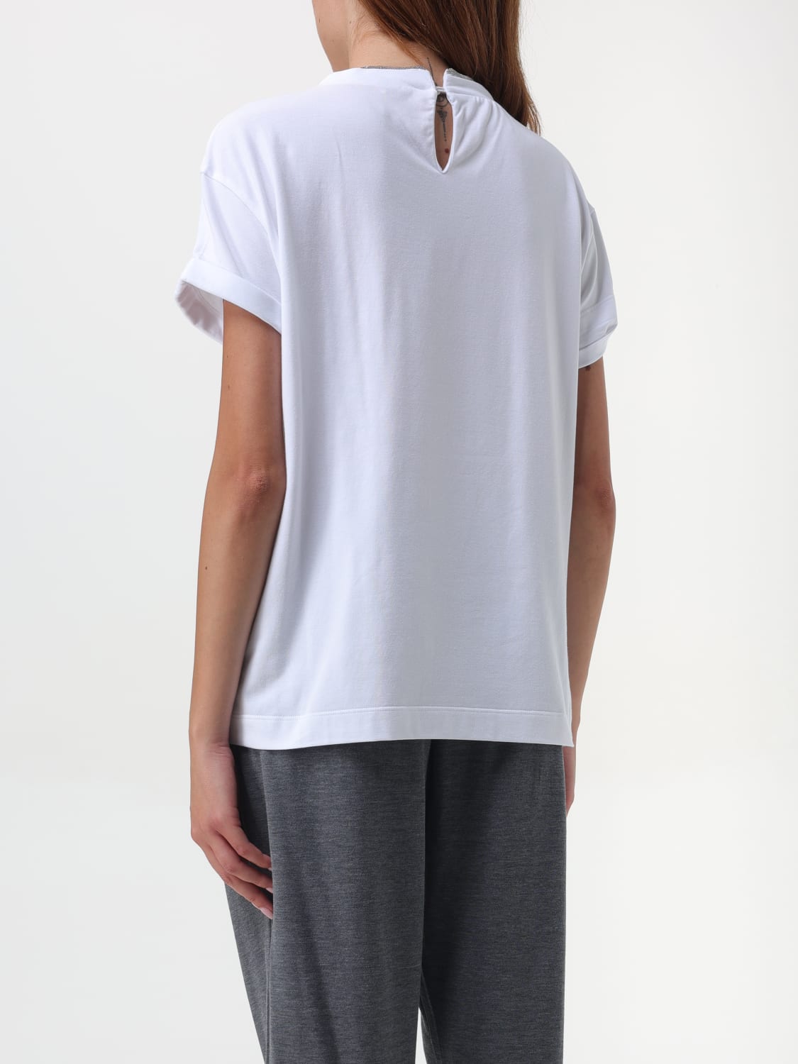 Giglio T-shirt Brunello Cucinelli In Cotone Con Monile