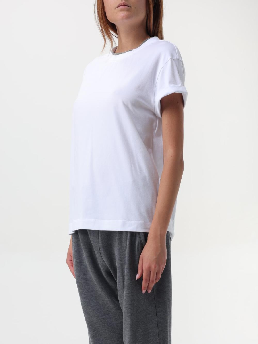 Giglio T-shirt Brunello Cucinelli In Cotone Con Monile