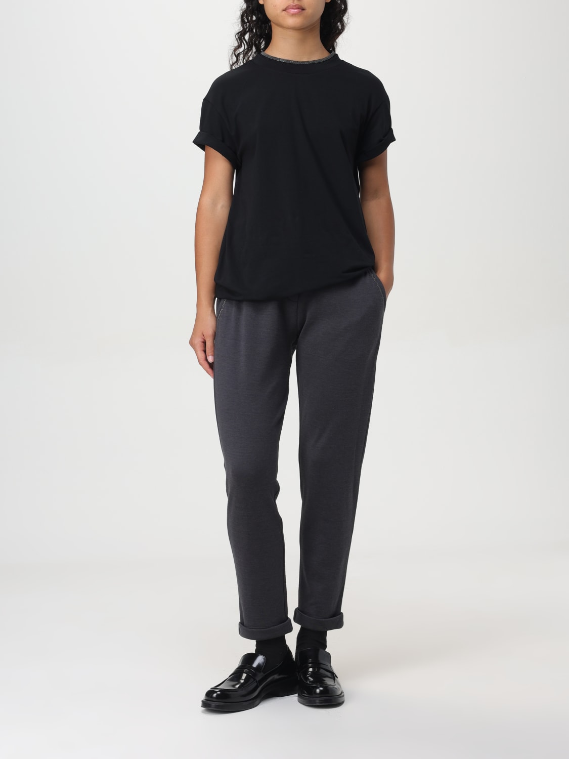 Giglio T-shirt Brunello Cucinelli In Cotone Con Monile
