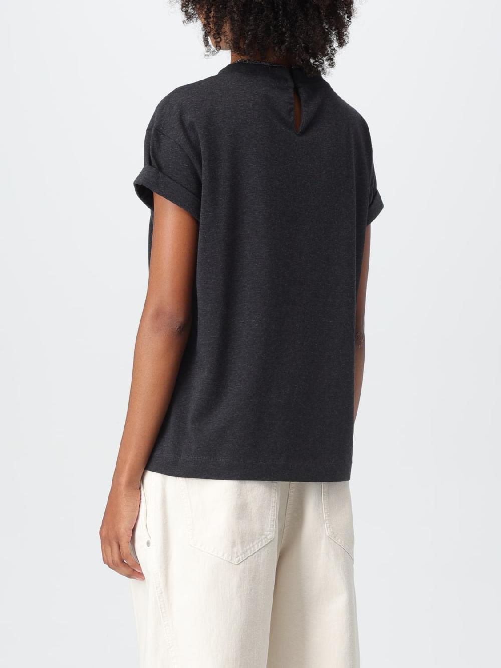 Giglio T-shirt Brunello Cucinelli In Cotone Con Monile