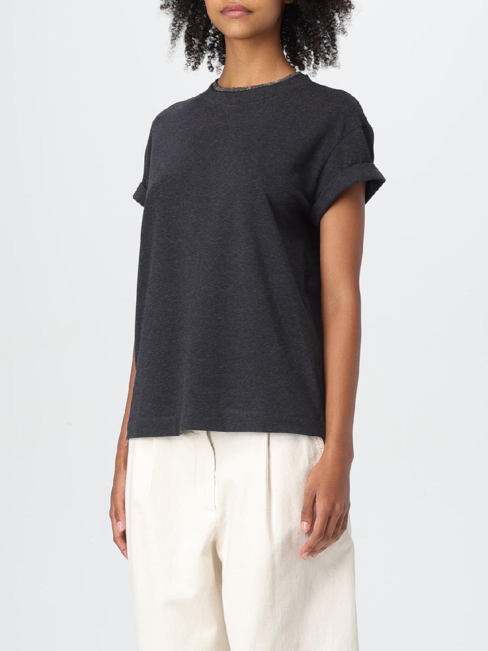 Giglio T-shirt Brunello Cucinelli In Cotone Con Monile