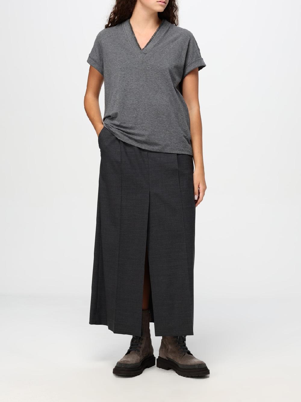 Giglio T-shirt Brunello Cucinelli In Cotone Con Monile Nickel Free
