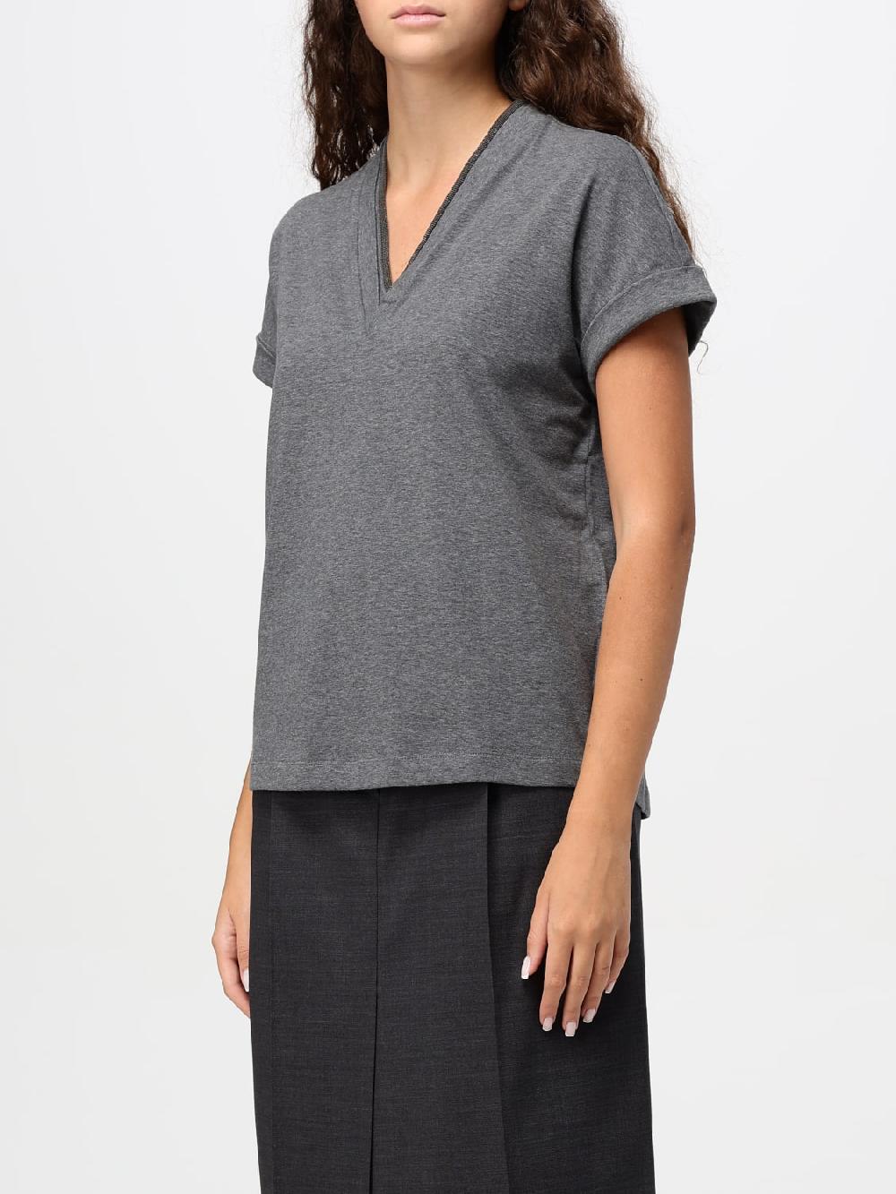Giglio T-shirt Brunello Cucinelli In Cotone Con Monile Nickel Free