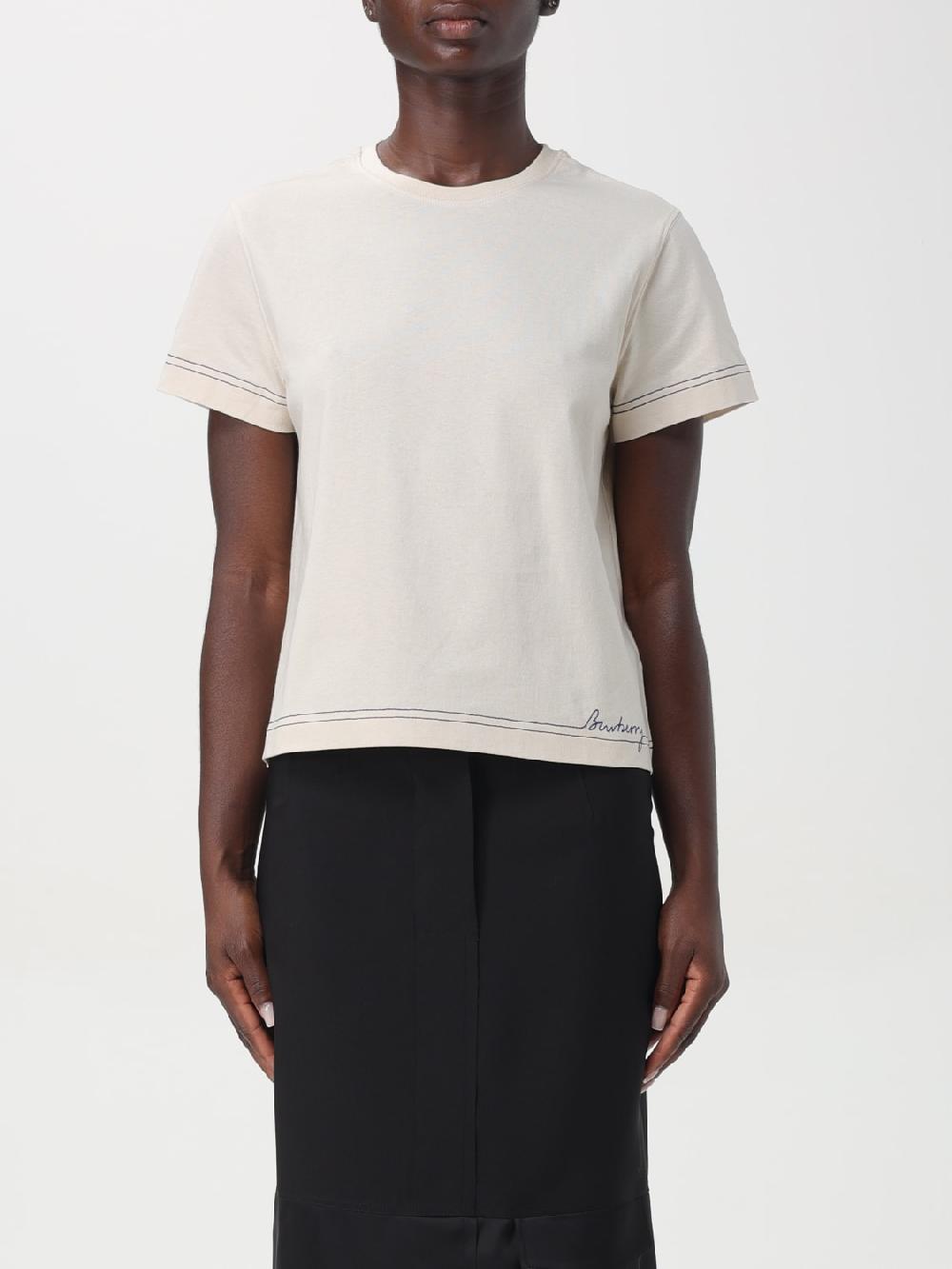 Giglio T-shirt Burberry in cotone con logo ricamato