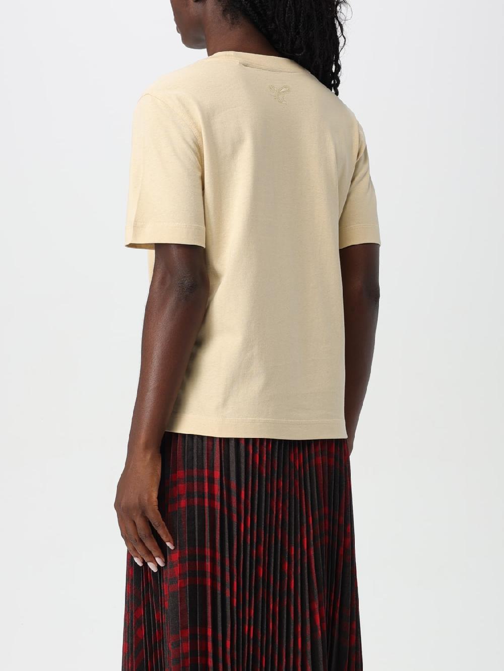 Giglio T-shirt Burberry In Cotone Con Logo Ricamato