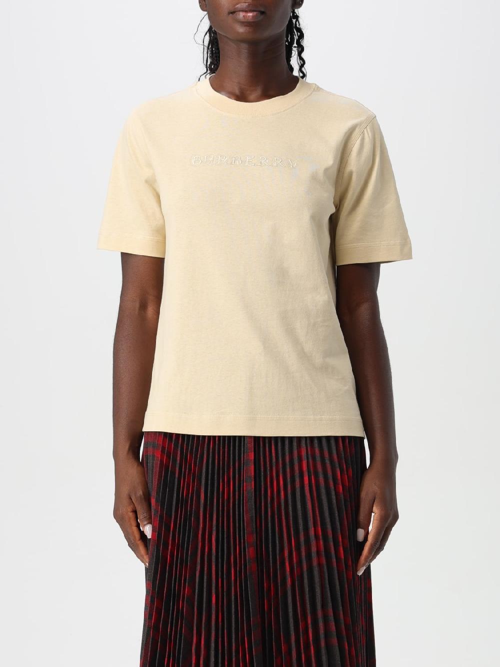 Giglio T-shirt Burberry in cotone con logo ricamato