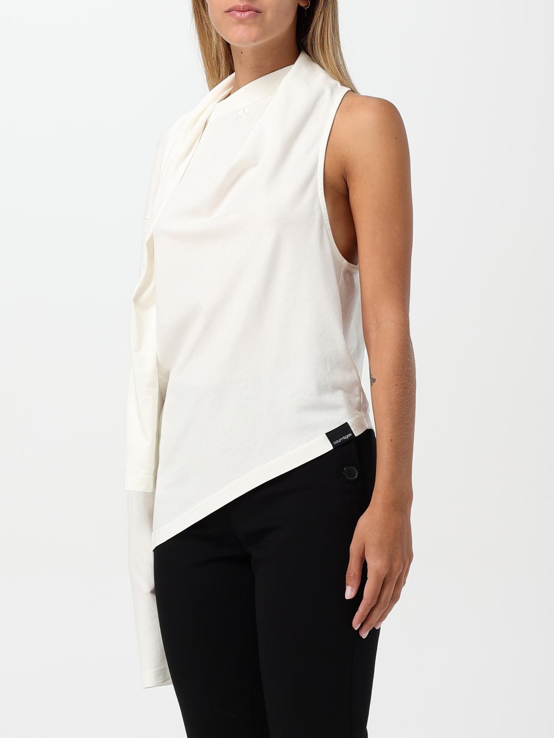 Giglio T-shirt Courrèges In Cotone Con Spalla Scoperta