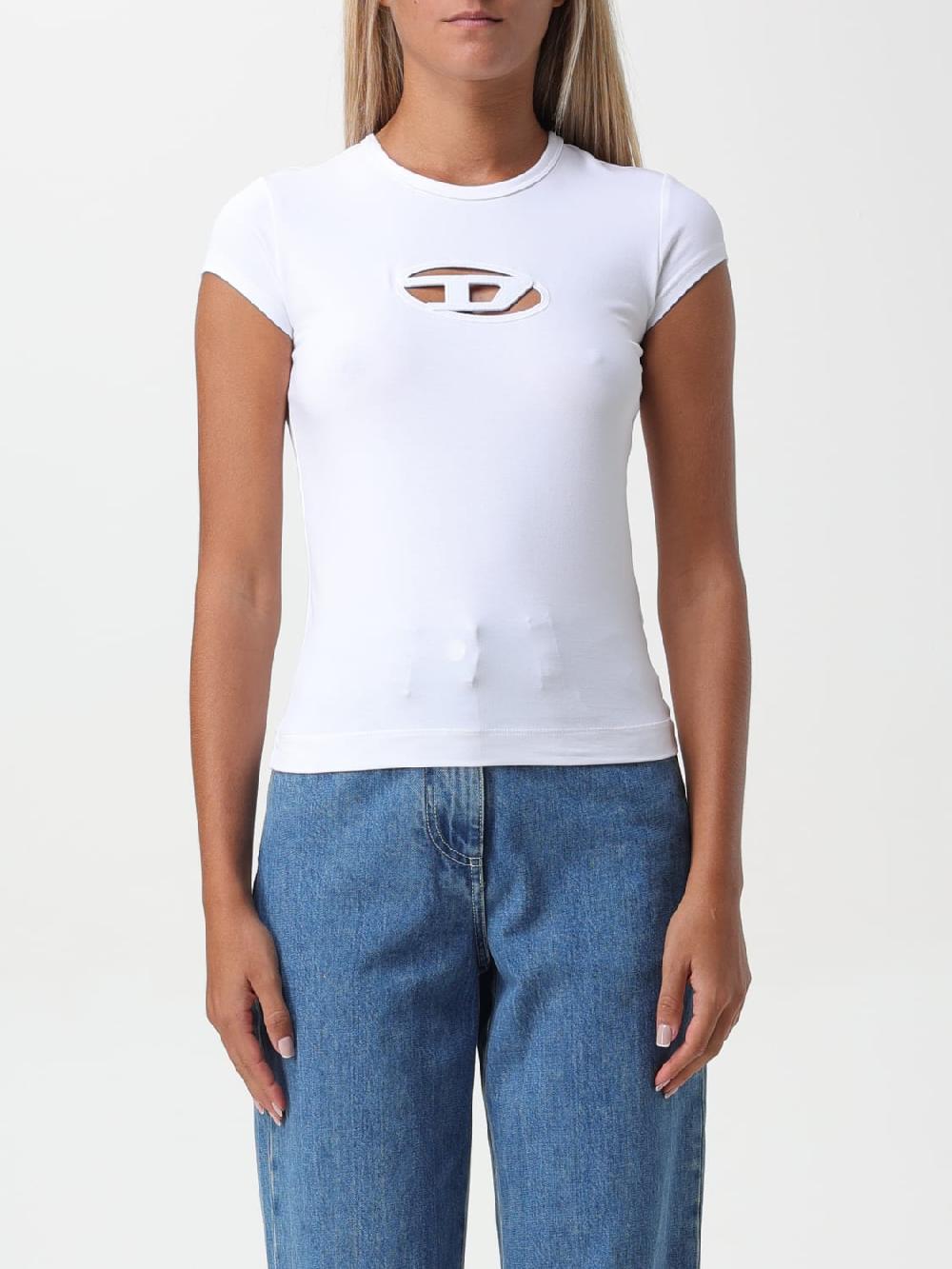 Giglio T-shirt Diesel in jersey di cotone con logo intagliato
