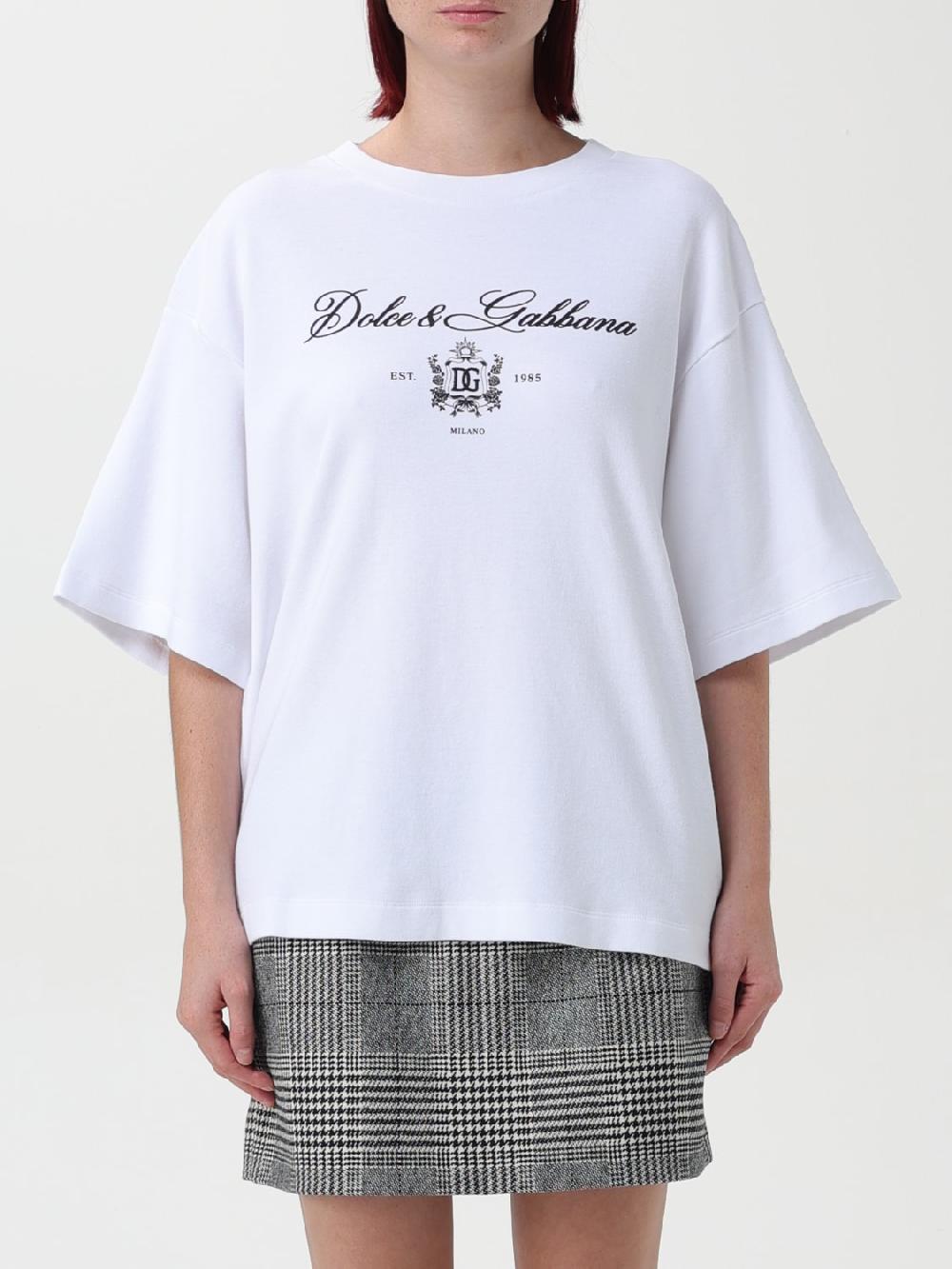 Giglio T-shirt Dolce & Gabbana in cotone con stampa logo