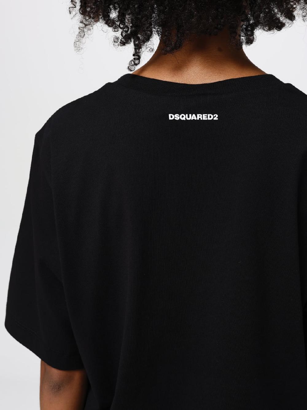 Giglio T-shirt Dsquared2 In Cotone Con Crystal Heart