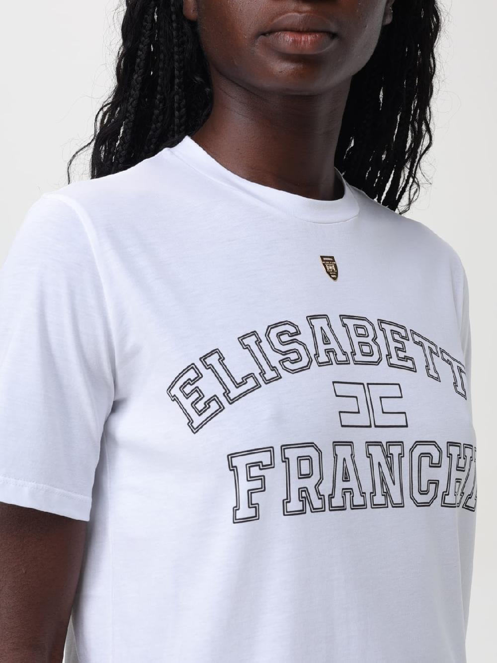 Giglio T-shirt Elisabetta Franchi In Cotone Con Stampa Logo
