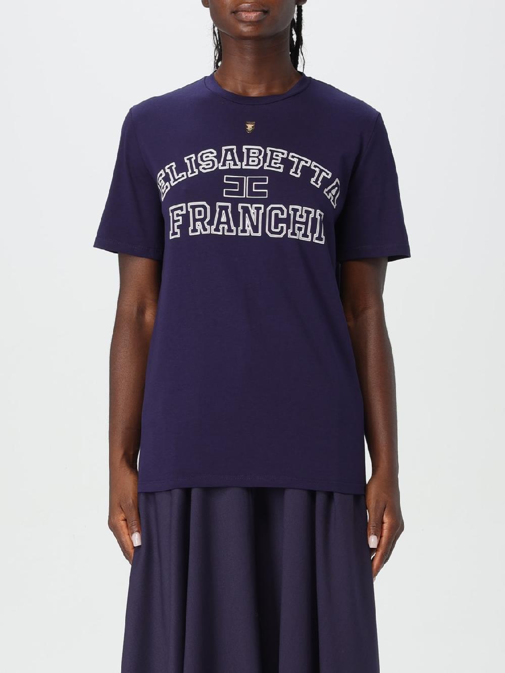 Giglio T-shirt Elisabetta Franchi in cotone con stampa logo