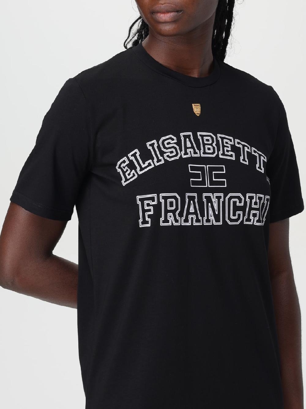 Giglio T-shirt Elisabetta Franchi In Cotone Con Stampa Logo