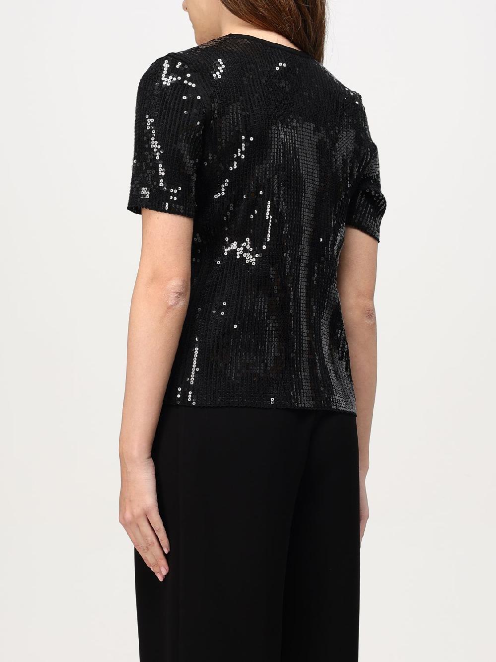 Giglio T-shirt Emporio Armani In Viscosa Con Paillettes Ricamate All Over