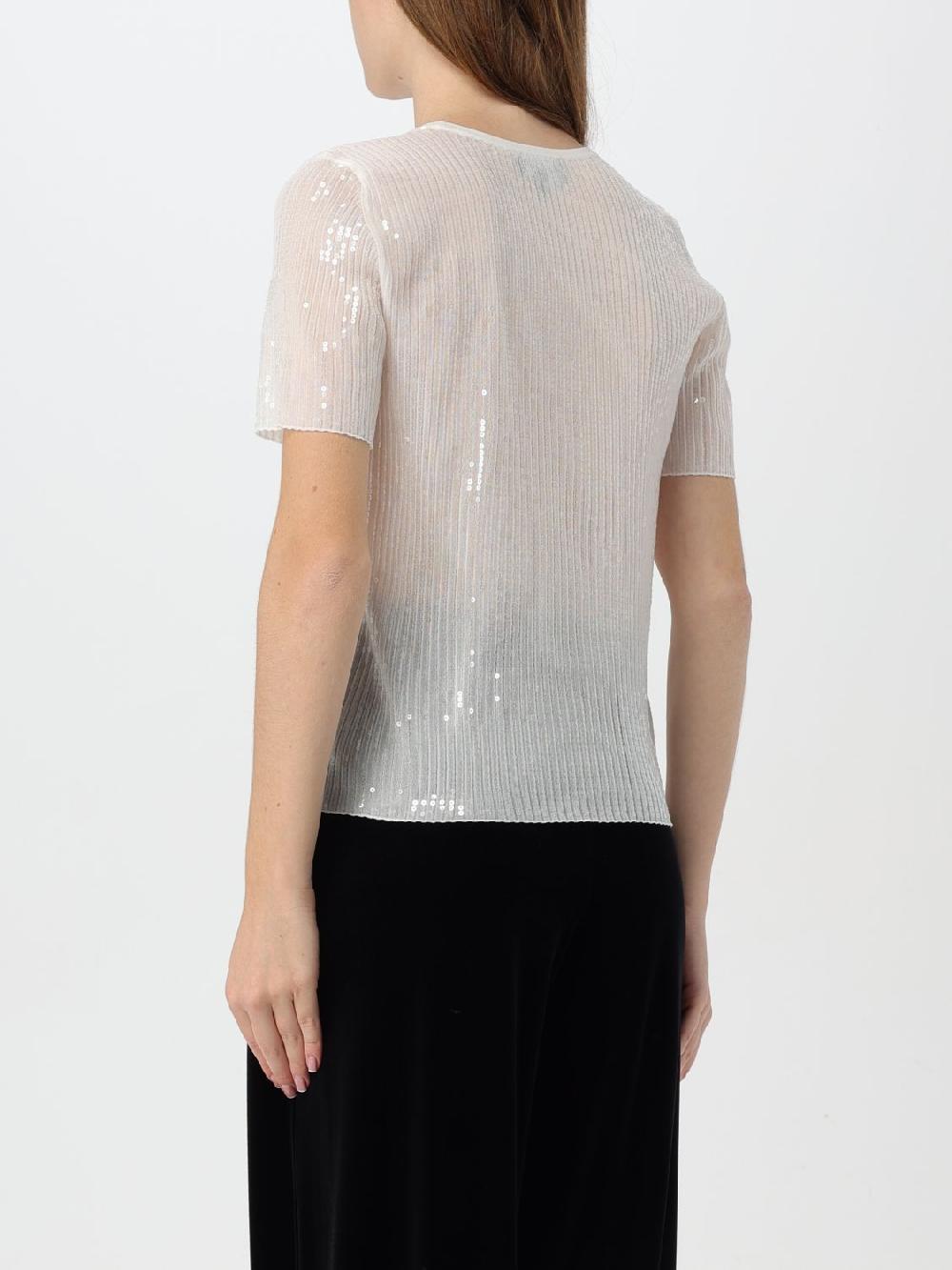 Giglio T-shirt Emporio Armani In Viscosa Con Paillettes Ricamate All Over