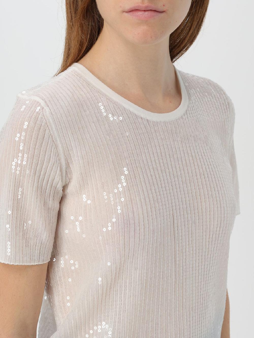 Giglio T-shirt Emporio Armani In Viscosa Con Paillettes Ricamate All Over