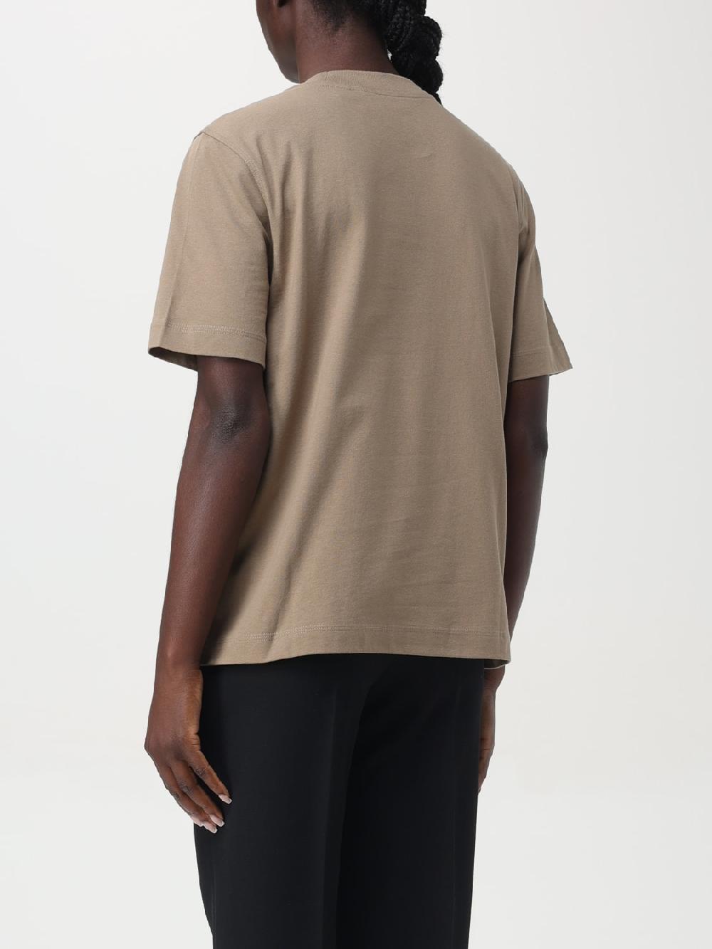 Giglio T-shirt In Cotone Burberry Con Logo Ricamato